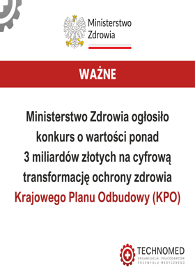 Ministerstwo Zdrowia ogłosiło konkurs o wartości ponad 3 miliardów złotych